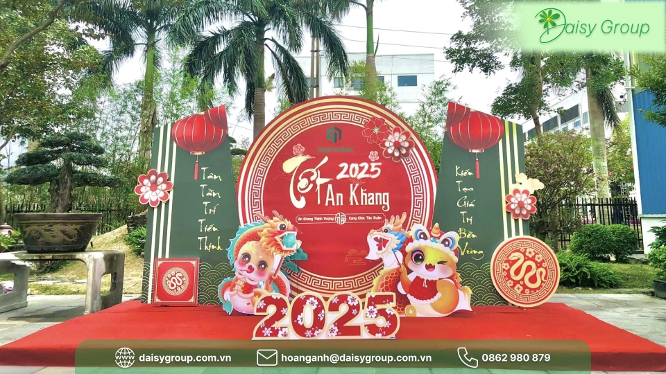 Thi Công Background Tết Nguyên Đán Chuyên Nghiệp, Giá Tốt